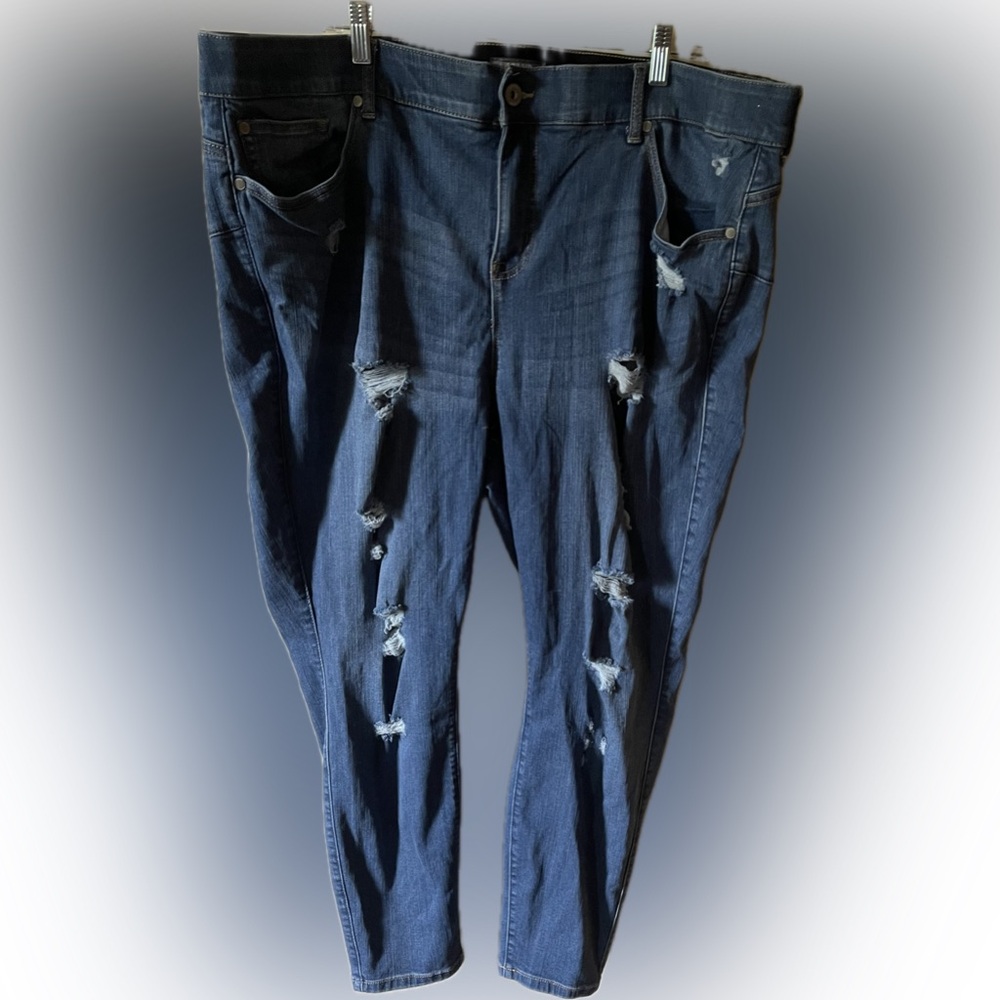 Torrid Bombshell Skinny High Rise Distressed Jeans Size 26R Stretch